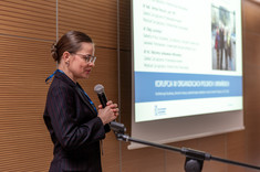 Dr inż. Marzena Jankowska-Mihułowicz podczas wystąpienia na Konferencji Naukowej,