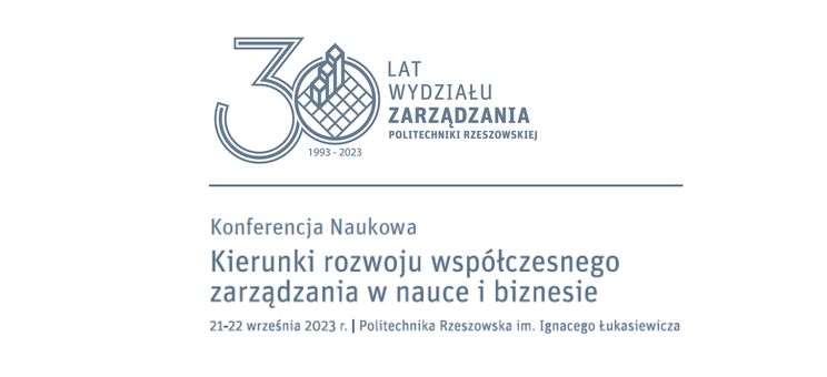 Grafika przedstawia logo z okazji 30lecia WZ PRz oraz tytuł konferencji zorganizowanej z tej okazji