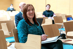 Uczestnicy spotkania. Na pierwszym planie dr hab. Krystyna Kmiotek, prof. PRz,