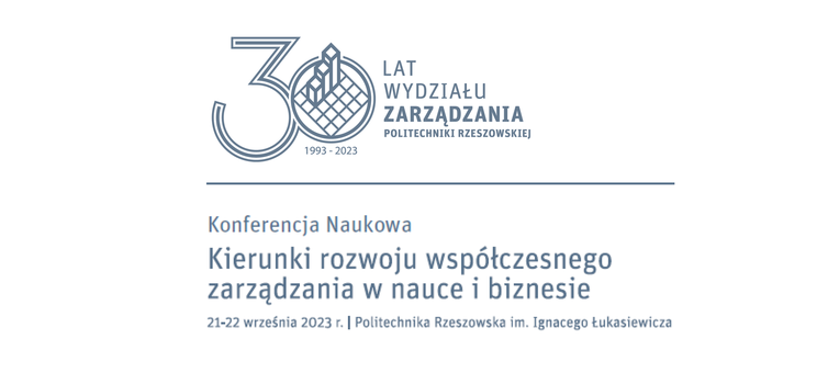Grafika przedstawia logo 30lecia WZ PRz oraz tytuł konferencji zorganizowanej z tej okazji,